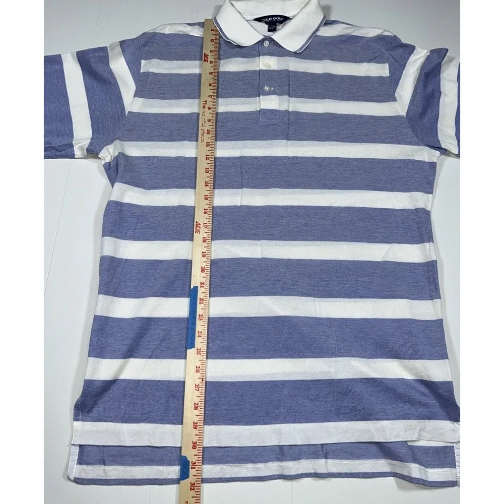 Polo Golf Ralph Lauren Pima Cotton Men's Large Striped‎ Golf Polo, Lightweight